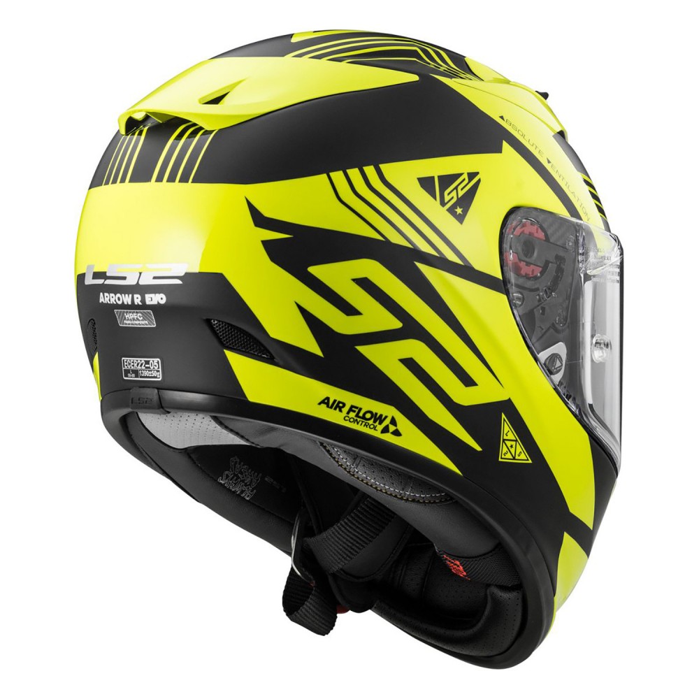 Casco Integral Para Moto Ls Ff Arrow R Neon Hi Vis Talle S