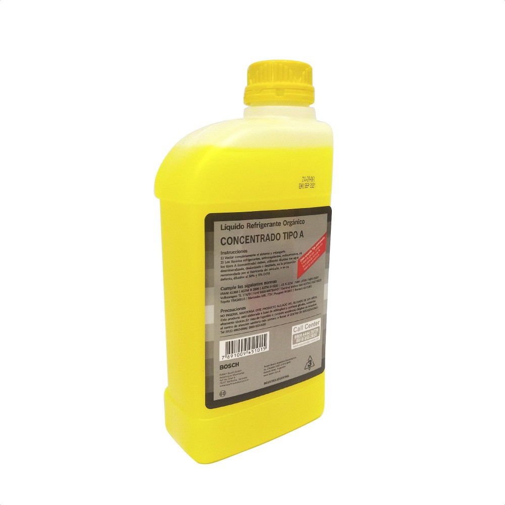 Liquido Refrigerante Organico Bosch Amarillo Anticongelante