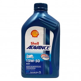 Aceite Shell Semi Sintetico Advance Ax7 15w 50 4t 1l
