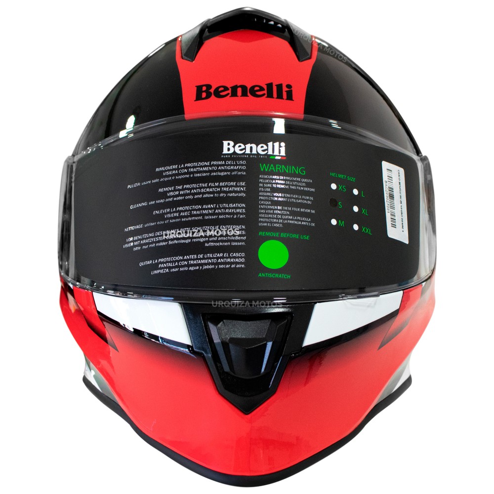Casco Integral Moto Benelli SV05 Desire Negro Rojo TALLE XL