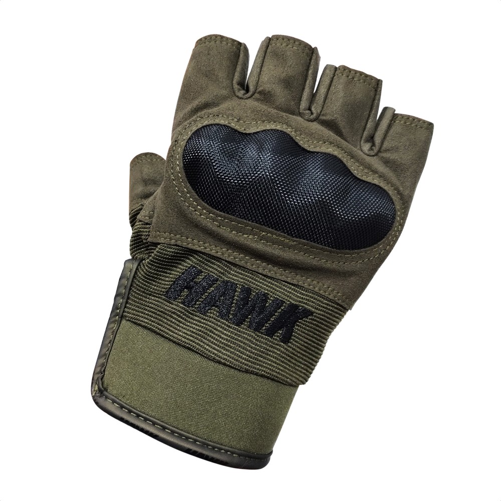 Guantes Moto Hawk Army Verde Protecciones Tactil Touch Color Verde