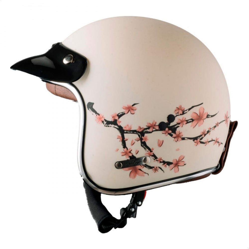 Casco Abierto Para Moto Vertigo Vintage Wind Retro Beige Um Talle Xs