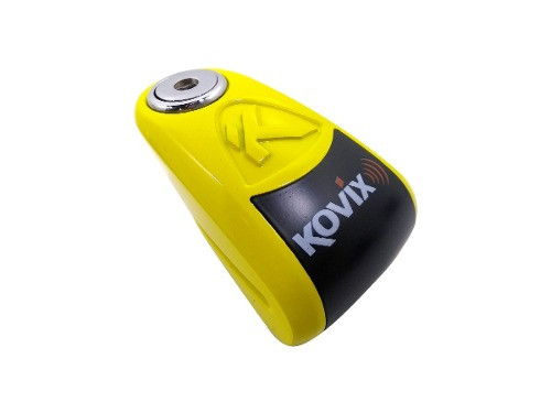 Traba Disco Kovix Con Alarma Amarillo Perno 6mm