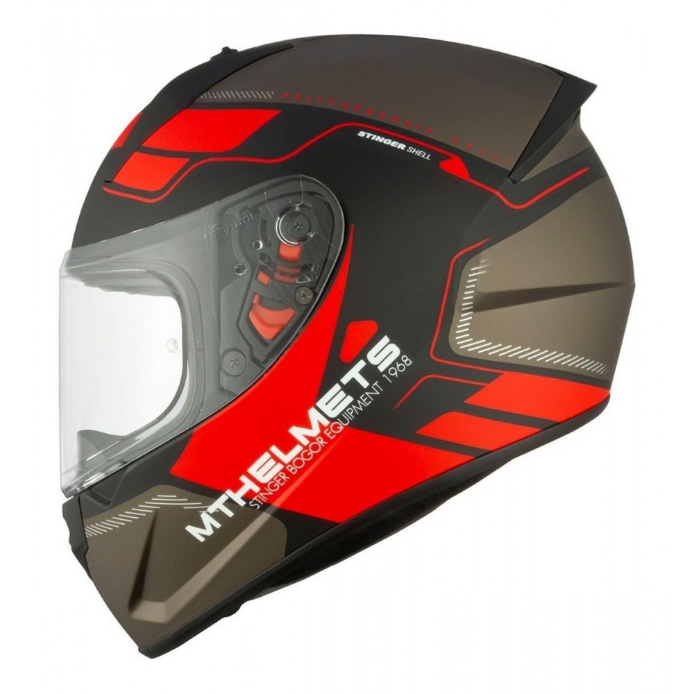 Casco Integral Moto Mt Stinger Bogor A5 S Rojo Mate TALLE S